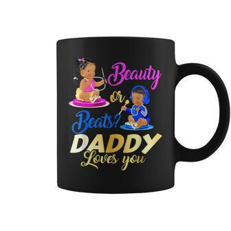 Cute Beauty Or Beat Daddy Loves You Gender Reveal Party Coffee Mug - Thegiftio UK