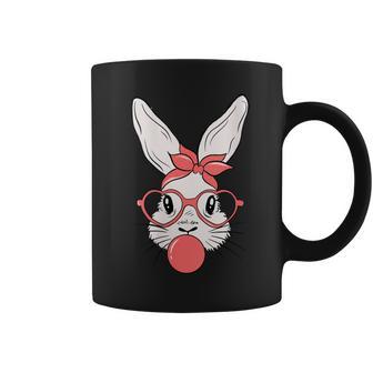 Cute Bunny With Bandana Glasses Headband Happy Easter Day Coffee Mug - Monsterry DE