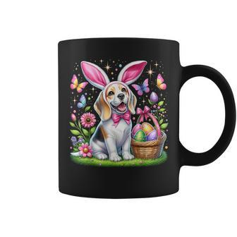 Cute Bunny Beagle Dog Easter Eggs Basket Easter Day Delight Coffee Mug - Monsterry