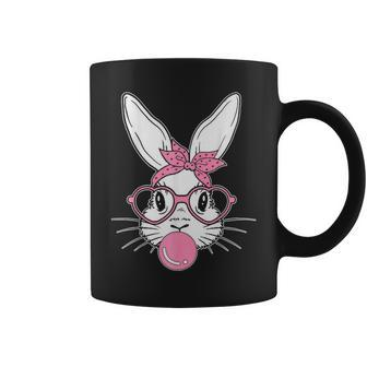 Cute Bunny Face Easter Day Bubblegum Bandana Glasses Coffee Mug - Thegiftio UK