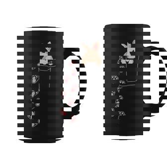 Cute Bunny In Pocket Rabbit Footprints Coffee Mug | Mazezy