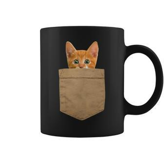 Cute Cat Orange Cat Kitty Cat In My Your Pocket Coffee Mug - Monsterry CA