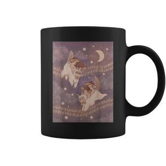 Cute Cat Purple Witchy Mushroom Pink Kawaii Crescent Moon Coffee Mug - Monsterry AU