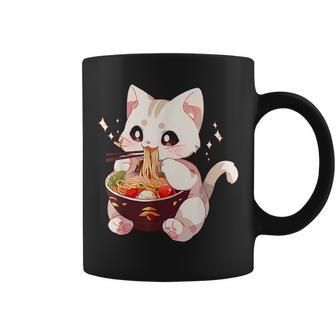 Cute Cat Ramen Noodles Kawaii Anime Girls N Japanese Food Coffee Mug - Seseable