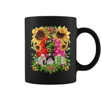 Cute Cat Retirement Gnome Couple For Sunflower Cat Mom & Dad Coffee Mug - Monsterry UK