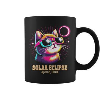 Cute Cat Total Solar Eclipse April 8 2024 Coffee Mug | Mazezy