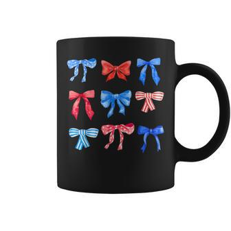 Cute Coquette Bows 4Th Of July Patriotic Girls Coffee Mug - Monsterry CA