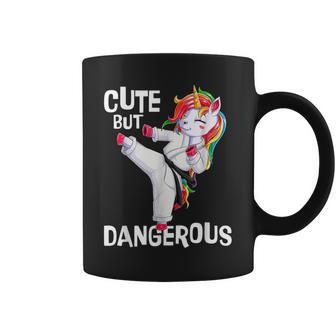 Cute But Dangerous Karate Martial Arts Unicorn Girls Coffee Mug - Monsterry UK