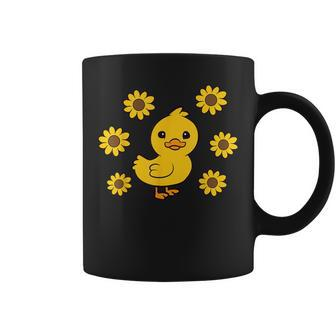 Cute Duck Summer Sunflower Kawaii Duck Coffee Mug - Thegiftio UK