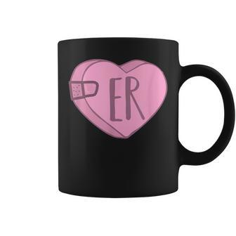 Cute Er Nurse Candy Heart For Valentines Day Scrub Top Coffee Mug - Monsterry