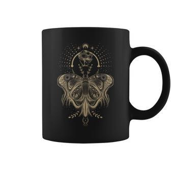 Cute Fairycore Floral Moth Aesthetic Girls Graphic Coffee Mug - Seseable