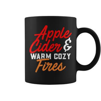 Cute Fall Apple Cider & Warm Cozy Fires Coffee Mug - Monsterry AU
