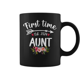 Cute First Time Aunt Est 2024 Promoted To New Aunt Coffee Mug - Seseable