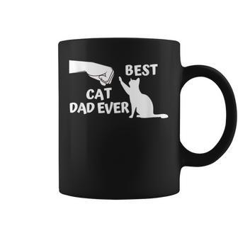 Cute And Best Cat Dad Ever Paw Print Fist Bump Coffee Mug - Thegiftio UK