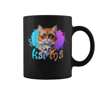Cute Cat Lover Heart Shape Karma Coffee Mug - Monsterry AU