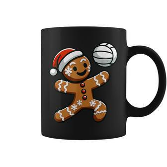 Cute Gingerbread Man Volleyball Christmas Kid Boys Coffee Mug | Mazezy