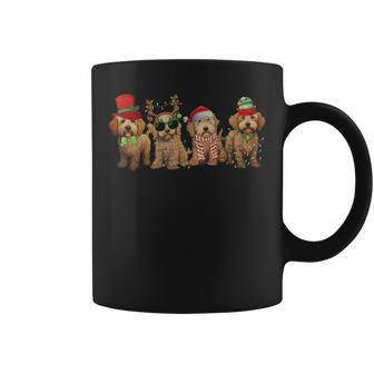Cute Goldendoodle Dogs Christmas Lights Golden Doodle Dog Pj Coffee Mug - Thegiftio UK