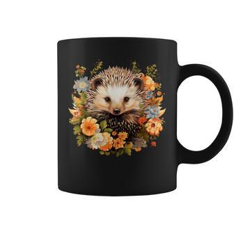 Cute Hedgehog Cottagecore Flower Coffee Mug - Monsterry AU