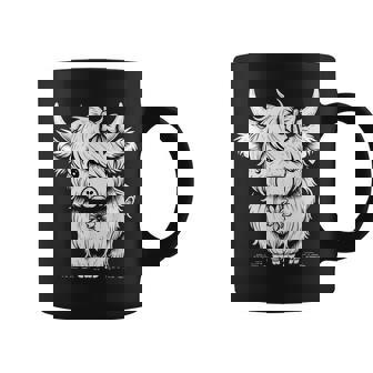Cute Highland Cow Farm Girl Scottish Highland Cattle Farmer Coffee Mug - Thegiftio