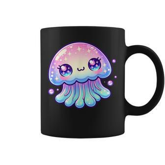 Cute Kawaii Jellyfish Anime Fun Blue Pink Sea Critter Coffee Mug - Seseable