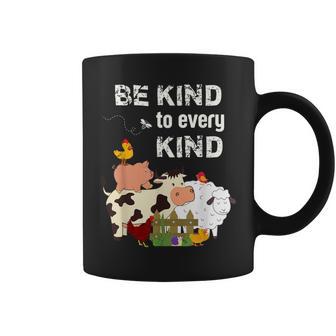 Cute Be Kind To Every Kind Animal Lover Vegetarian Coffee Mug - Monsterry AU