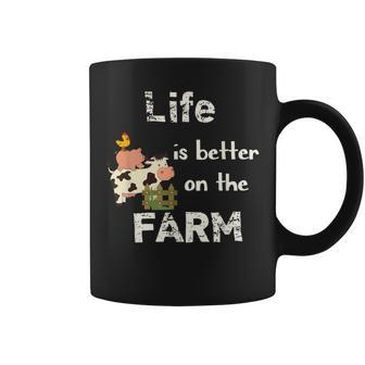 Cute Life Is Better On Farm Farmer Farm Life Coffee Mug - Monsterry
