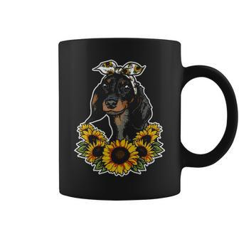 Cute Love Dog Sunflower Decor Dachshund Coffee Mug | Mazezy