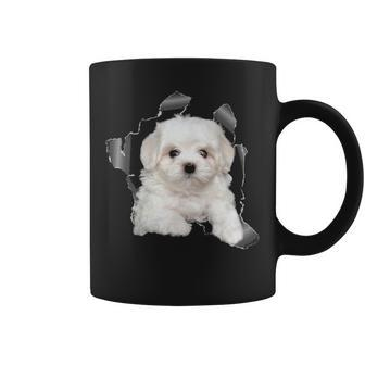 Cute Maltese Torn Cloth Maltese Lover Dog Owner Puppy Coffee Mug | Mazezy