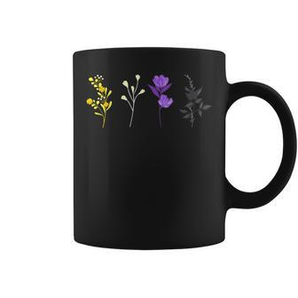 Cute Non-Binary Flowers Lgbtq Pride Floral Lgbt Nonbinary Coffee Mug - Thegiftio UK