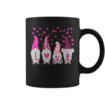 Cute Nordic Gnomes Love Hearts Leopard Plaid Pink Coffee Mug - Monsterry DE