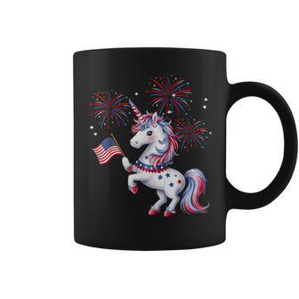 Cute Patriotic Americorn Unicorn Fireworks Girls 4Th Of July Coffee Mug - Monsterry AU