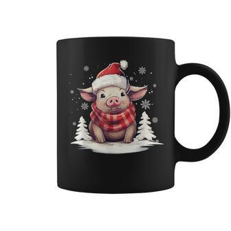 Cute Pig With Christmas Santa Hat Farmer Winter Vibe Pig Coffee Mug - Thegiftio UK