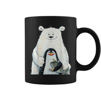 Cute Polar Bear And Penguin Bird Fish Lovers Animal Friends Coffee Mug - Thegiftio UK