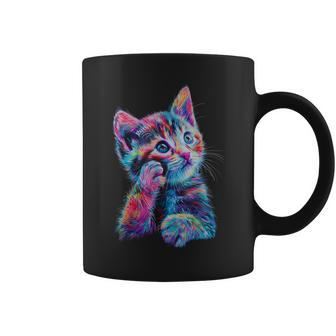 Cute Rainbow Cat For Women's Girls Boys Cat Lovers Coffee Mug - Monsterry AU