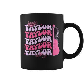 Cute Retro Taylor First Name Personalized Groovy Birthday Coffee Mug | Mazezy
