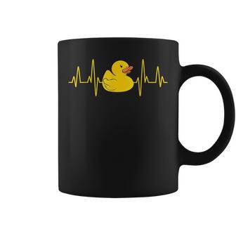 Cute Rubber Duckie Duck Heartbeat Coffee Mug - Monsterry UK