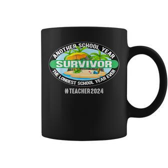 Cute School Year Survivor Teacher 2024 End Of School Year Coffee Mug - Seseable