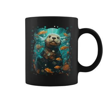 Cute Sea Otter Animal Nature Lovers Graphic Coffee Mug - Seseable