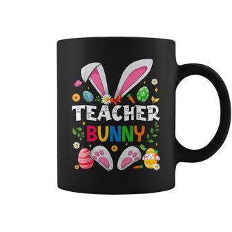 Cute Teacher Bunny Ears & Paws Easter Eggs Easter Day Girl Coffee Mug - Seseable