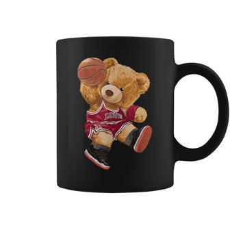 Cute Teddy Bear Playing Basketball Coffee Mug - Monsterry