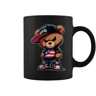 Cute Teddy Bear Puerto Rico Flag Boricua Puerto Rican Coffee Mug - Seseable