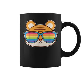 Cute Tiger Pride Flag Rainbow Sunglasses Lgbtq Coffee Mug - Monsterry CA