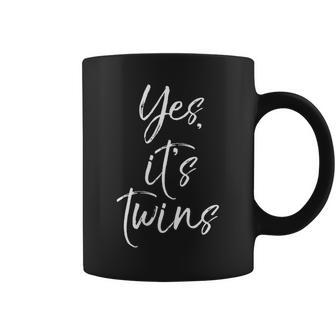 Cute Twins Announcement Pregnancy Yes It's Twins Coffee Mug - Monsterry