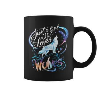 Cute Wolf Just A Girl Who Loves Wolves Coffee Mug - Seseable