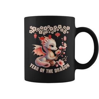 Cute Year Of The Dragon Zodiac Chinese Lunar New Year Flower Coffee Mug - Monsterry UK