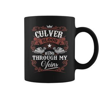 Cutler Blood Runs Through My Veins Vintage Family Name Coffee Mug - Seseable