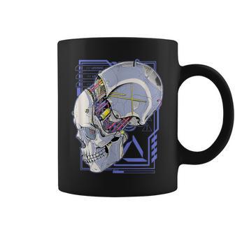 Cyberpunk Camisa Futurista Robot Skull Distopia Techwear Taza de café - Regaloses