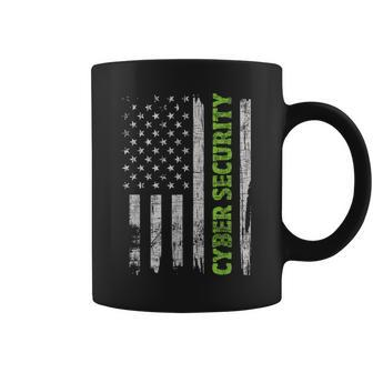 Cybersecurity Usa Flag Computer Engineer Programmer Hacker Coffee Mug - Monsterry