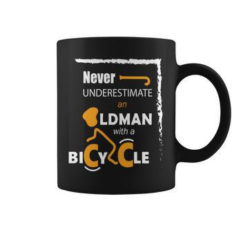 Cycling Never Underestimate An Old Man With A Bicycle Coffee Mug | Mazezy
