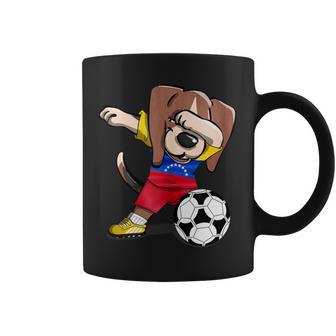 Dabbing Beagle Dog Venezuela Football Venezuelan Flag Soccer Coffee Mug - Monsterry AU